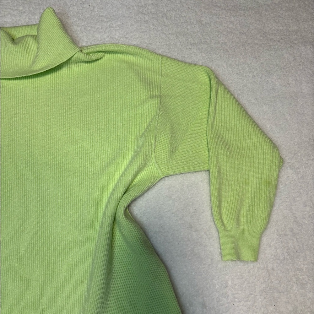 Free People Women Lime Green Softly Structure Cowl Neck Sweater - Picture 2 of 12